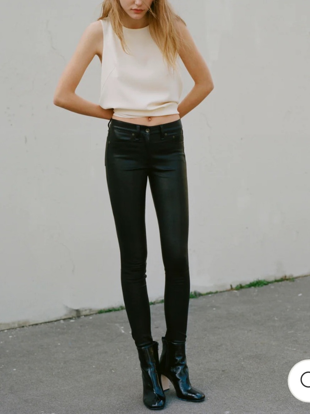 rag & bone Black Skinny Leather Pants - Black